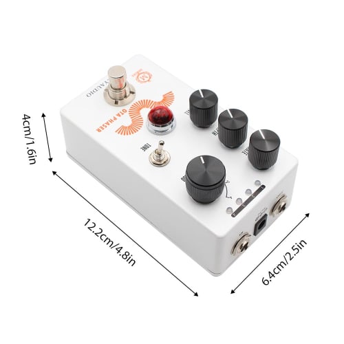 MOSKYAUDIO Mini Guitar Phaser Pedal with Rate, Depth, and Level Controls, True Bypass Tone Toggle Switch, Metal Shell, DC 9V, 6.35mm Input/Output Inte