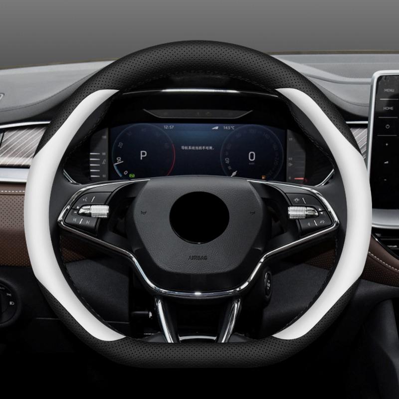 High Quality Leather Car Steering Wheel Cover Wrap for Skoda Octavia Rapid Superb Fabia Kodiaq Kamiq Anti-Slip Auto Accessories