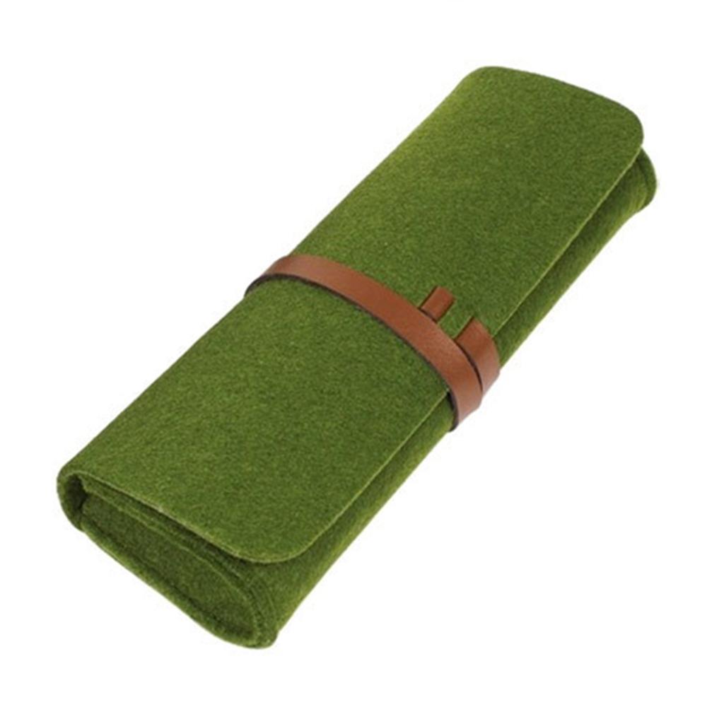 Felt Roll Pen Bag Portable Large Capacity Stationery Pouch Creative Strap Pencil Case Storage Bag For Girls Boys
