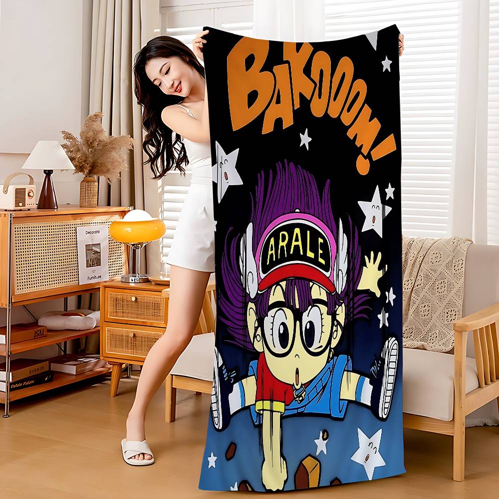 Cute K-Kawaii Dr. Slump Anime Beach Swimming Towel Soft Absorbent Washcloth Children's Gifts For Kids Travel Camping Gym