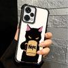 Black Cat Cartoon Cute Plating Phone Case For Xiaomi Redmi Note 14 15 Pro Plus 13 12 11 11S 11T 10 9S 9 5G Anti-Fall Airabag Cov