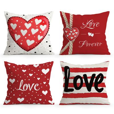 Love Heart Shape And Love Language Cushions Pillowcase Polyester Cushion Cover Throw Pillow Pillowcover Home Car Sofa Decor