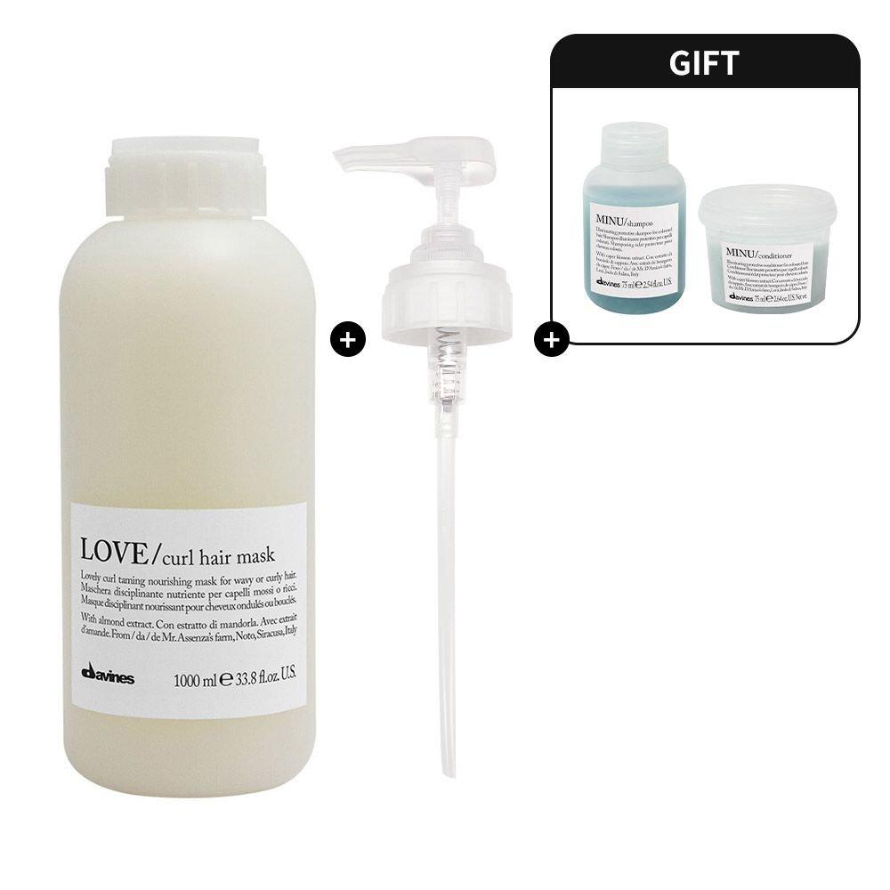 [Exclusive] Love Curl Hair Mask 1000ml (+Minu Shampoo 75ml + Minu Conditioner 75ml)