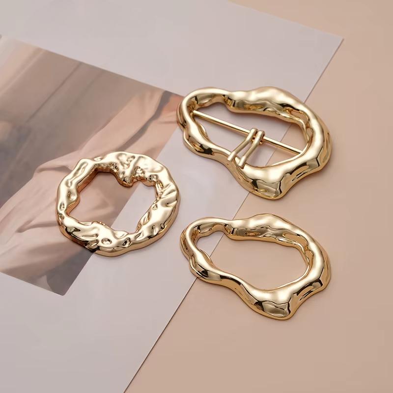 Adjustable pin buckle geometric design multifunctional modeling accessories buckle scarf coat belt