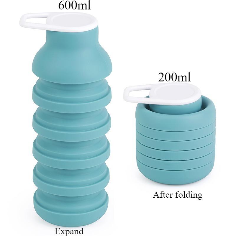 

1 шт. 600 мл креативная складная силиконовая кружка для путешествий на открытом воздухе спортивная бутылка для воды для велоспорта походов портативная складная кружка для путешествий зелёный