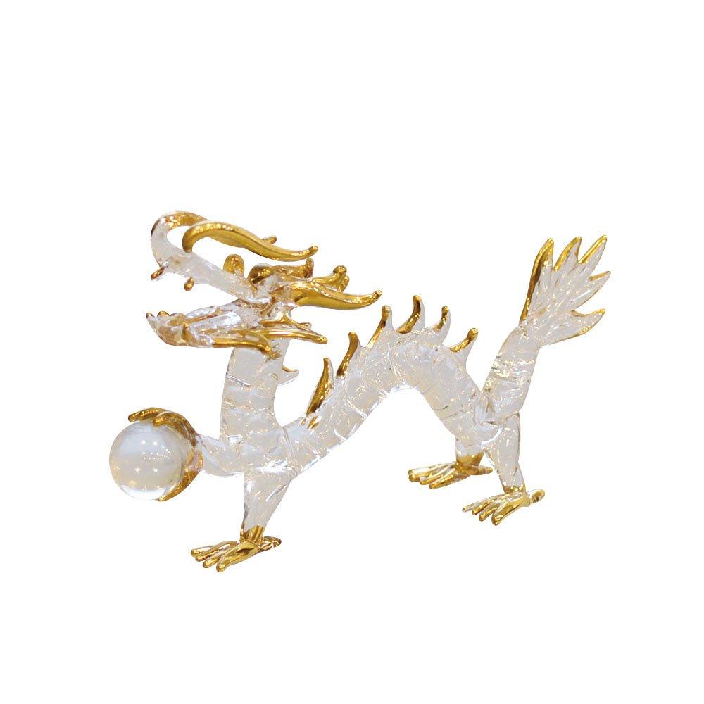 Fourcart Handgefertigtes Glas Natürlicher Quarz 4 Zoll Drache, Kristall,