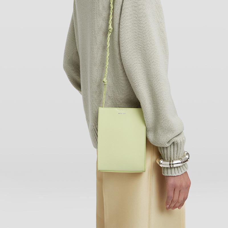 Jil Sander Tangle Small Leather Crossbody Bag Women Bags Matcha JSPU853173-WUB69159N