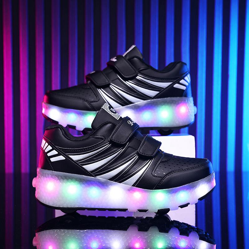 

Детские и взрослые светящиеся роликовые кроссовки с USB-зарядкой и потайными колесиками 39