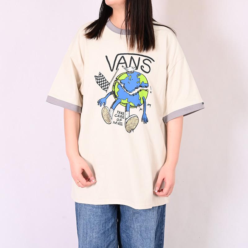 Vans Breathable Brand Logo Cartoon Anime Round Neck Short Sleeve T-Shirt Men Tops Off-White VN000GRU2N1