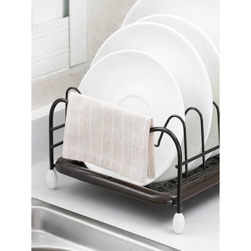 Iron Kitchen Dish Drying Rack Holder with Tray Tableware Storage Shelf Plate Dish Rack Drainer Cabinet kitchen Organizer