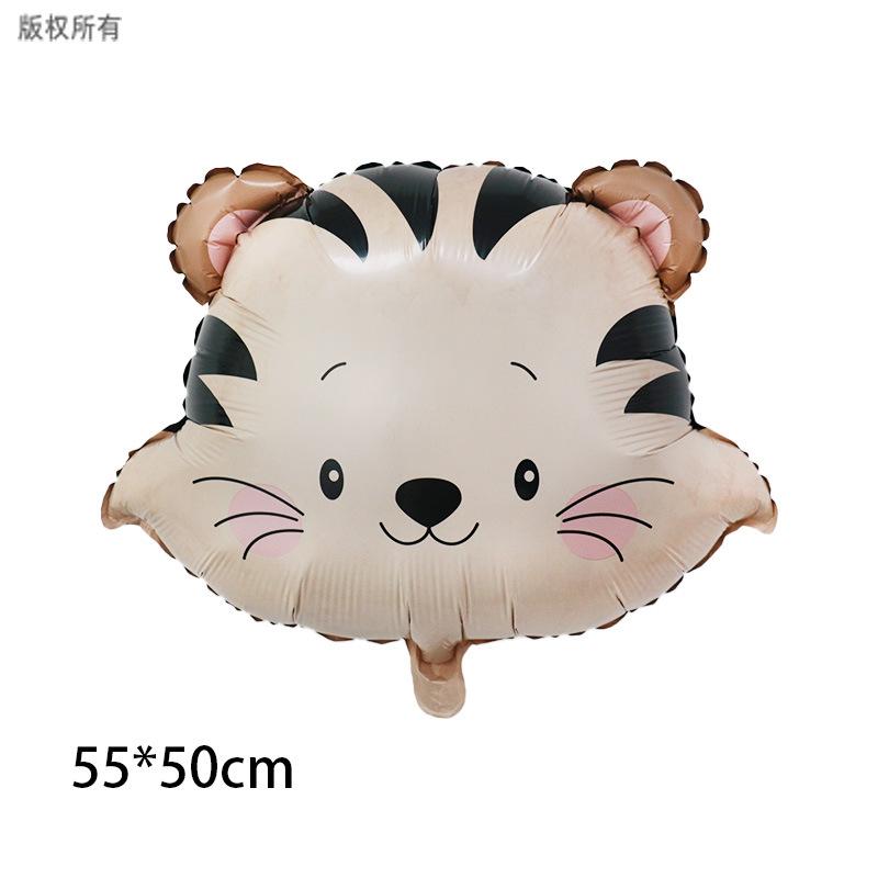 Cartoon Animal Head Balloons Monkey Lion Tiger Zebra Giraffe Balloon for Birthday Party Decoration Jungle Party Decoration Gift
