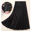 Women's Summer Midi Skirt with Lining - Elegant Swing Ice Silk for Middle-Aged and Elderly