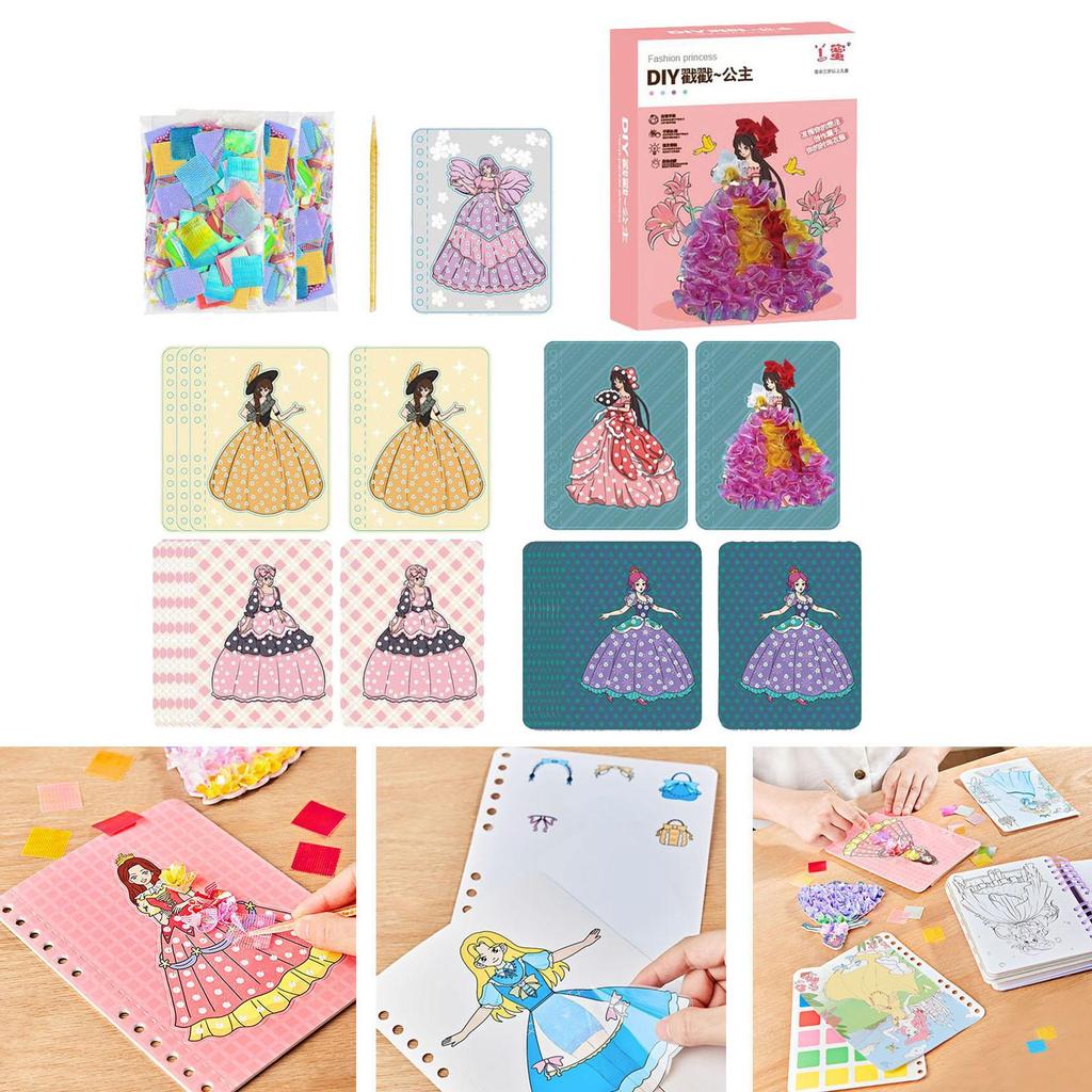 DIY Princess Dress Up Activity Book for Making Clothes Art Fashion Sticker Girls Toys