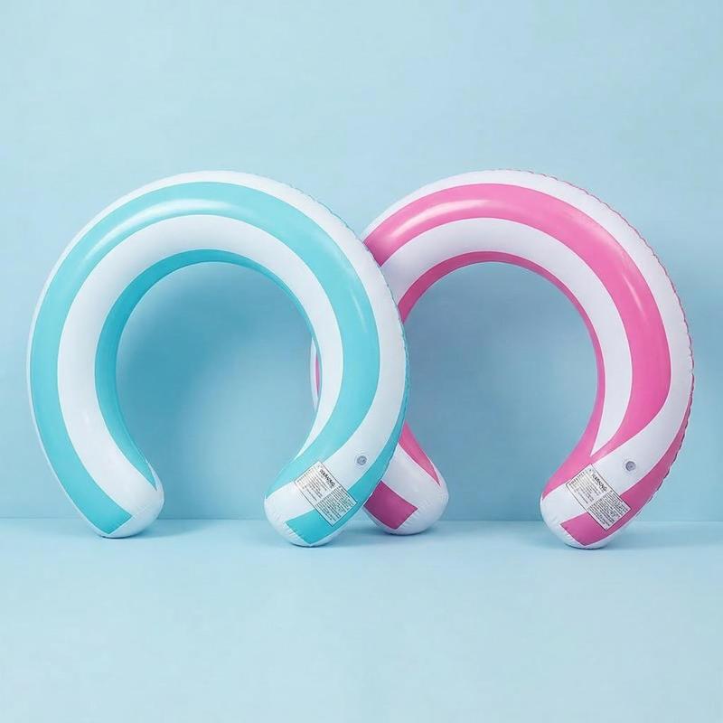 1Pc U-Shaped Inflatable Swimming Ring Striped Water Buoyancy Stick Arch Shape Design Pool Floating Raft Pvc Floating Device