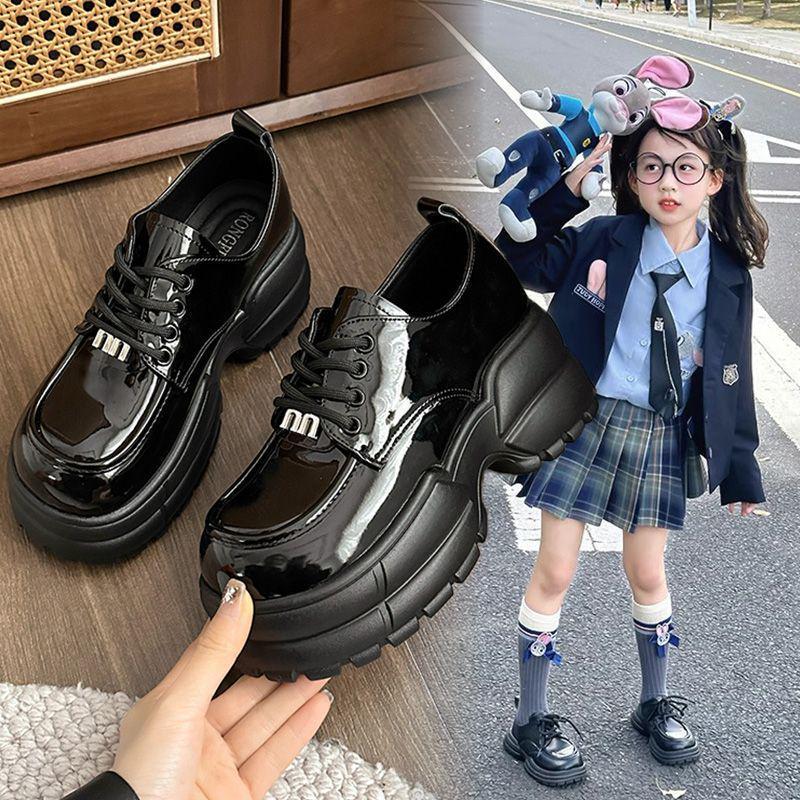 Girls British Style Retro Loafers SpringAutumn 2025 Platform Shoes with Thick Heels Size 28 - 176 cm 3800₽