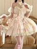 XHSUKADO Lolita JSK Set and Neck with Cute Lace and Arm Perfect for Featuring and French Girly Available in Size 3-Piece (Jumper Skirt, Camisole,