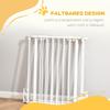 Pet Safety Gate, 3 Panels Playpen Fireplace, Foldable Metal Fence, Stair Barrier, Room Divider, Fire Guard W/ Automatic Closing Door, White