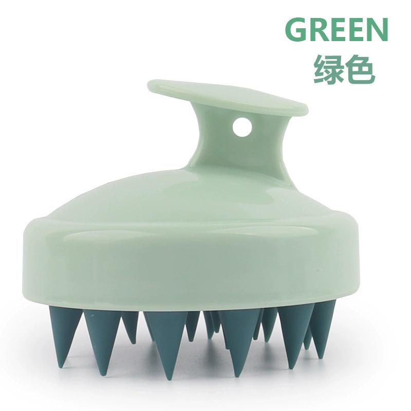 

Scalp Massager Shampoo Brush Soft Silicone Head Scrubber with Handle for Dandruff Deep Cleansing, Hair Wash Scalp Care Tool зелений