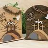 Wooden Material Easter Tomb Crafts Three-dimensional Design Ornament Set Wooden Easter Decor Handcrafted Details