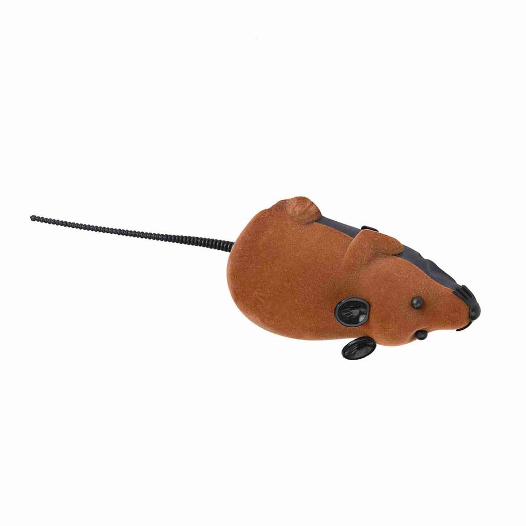Wireless Mouse For Cat Dog Funny Rat Novelty Gift Pet Toy Remote Control Brown