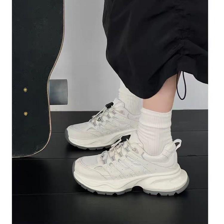 Super Explosion 2025 Spring New Thick-soled Heightening Dad Shoes Women's Versatile Mesh Sports Shoes Casual Breathable Run