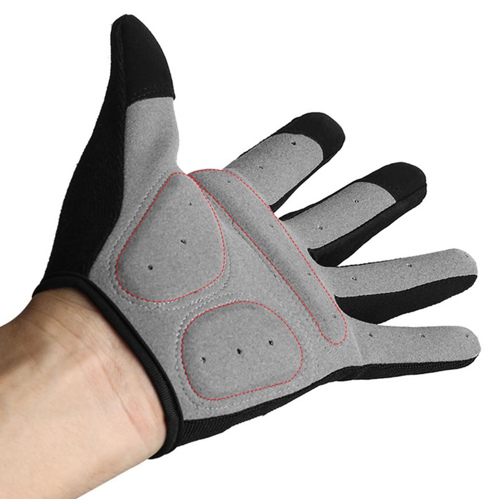 1 Pair Bicycle Gloves Professional Slip Resistant Full Finger Touch Screen Cycling Bike Gloves for Women Men Black Black L (8.5‑9cm / 3.3‑3.5in)