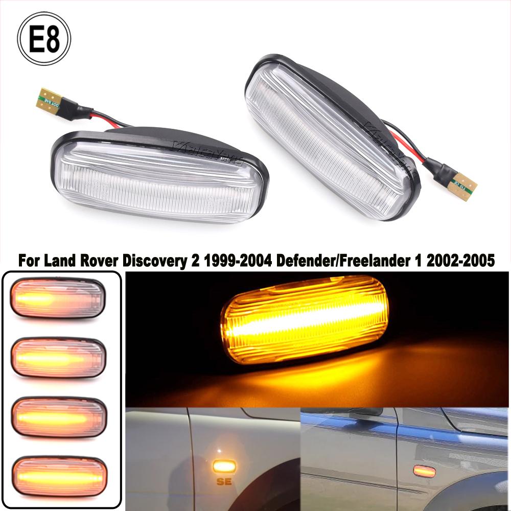 

2Pcs LED Side Marker Lamp Turn Signal Indicator Light for Land Rover Defender TD5 98-15 Freelander 1 02-05 Discovery 2 99-04