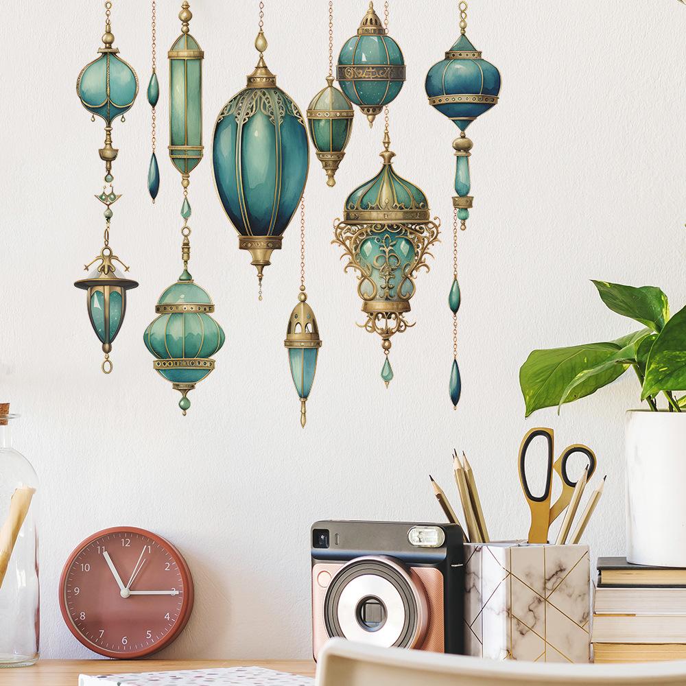 Removable Retro Green Decoration Bedroom Wardrobe Window Wall Sticker Self-Adhesive Decals