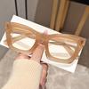 Square Frame Transparent Glasses Retro Fashion Computer Glasses Decoration Non-Prescription Flat Mirror Glasses for Men and Wome