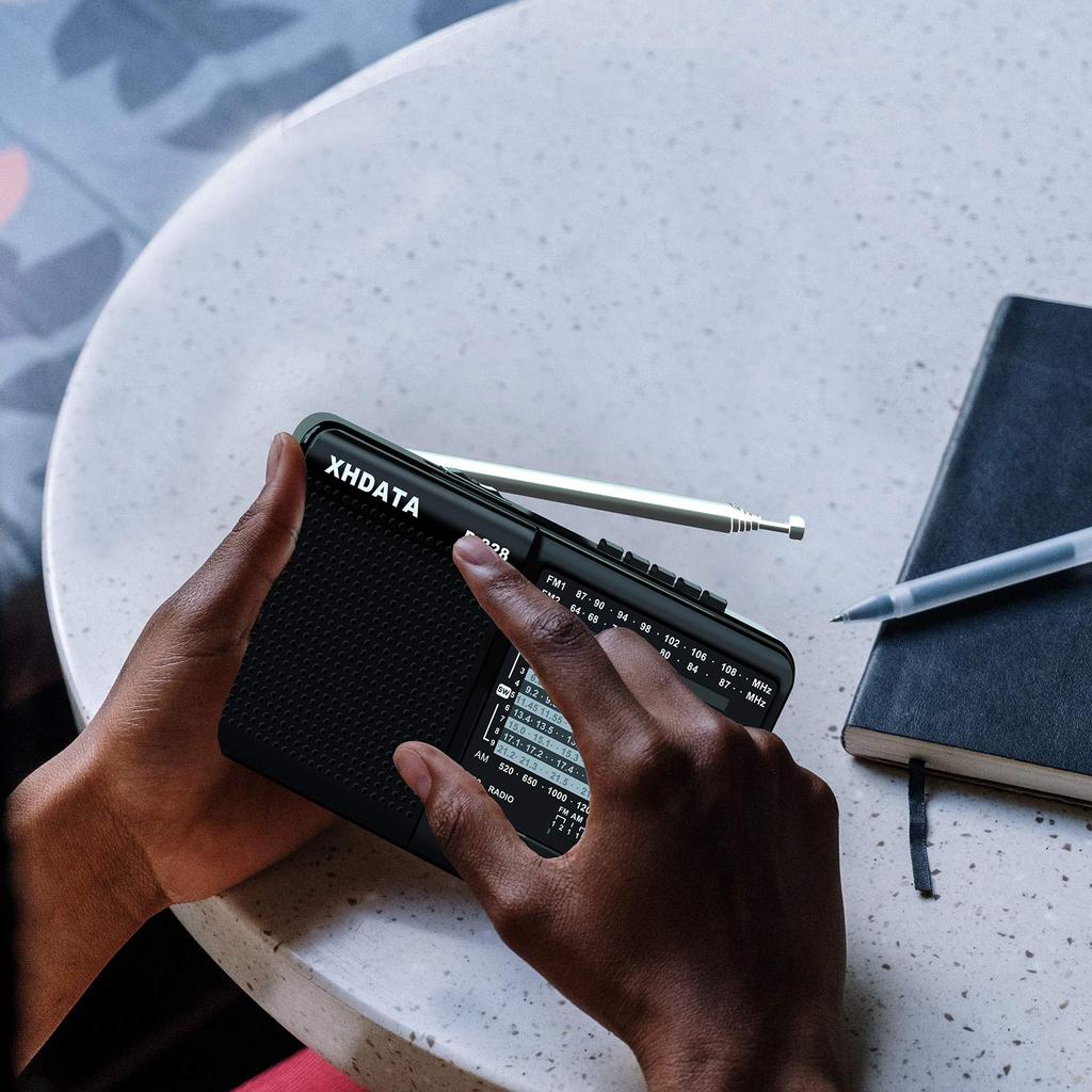 XHDATA Compact Portable High FM Shortwave MP3 TF Card DSP Emergency Battery Japanese Instruction Manual Great Gift for the Elderly D-328 Radio,