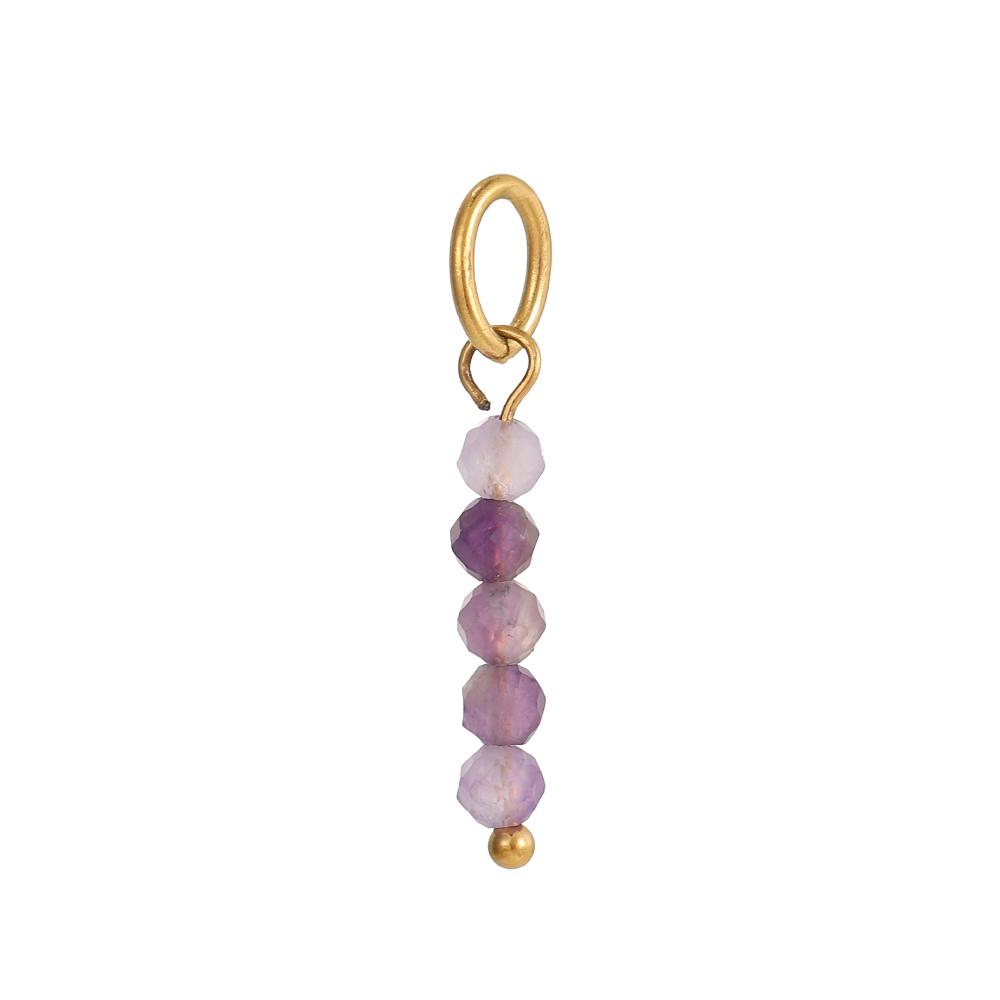 CARLIDANA2PCS Hot Sale Heart Colored Natural Stone Accessories Non Tarnish DIY Jewelry Plated Gold Stainless Steel Charm Pendant