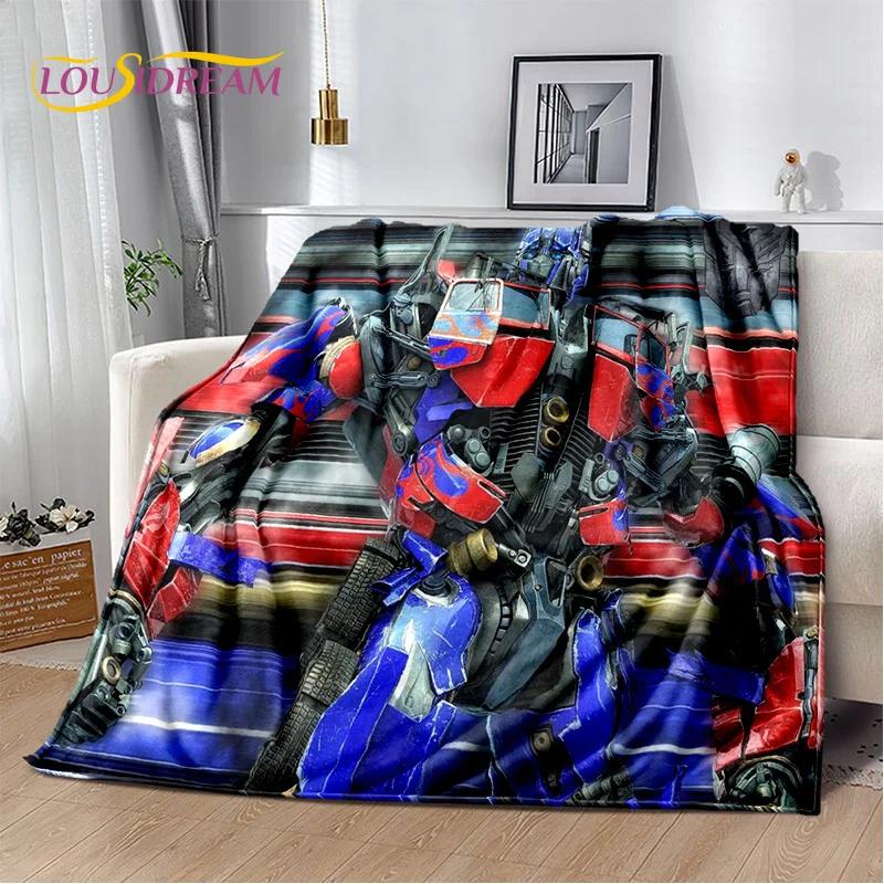 HD Cartoon T-Transformers  Autobots 3D Soft Blankets,Keep Warm Throw Blanket for Picnic Beds Sofa Home Bedroom Gifts Kids Hiking