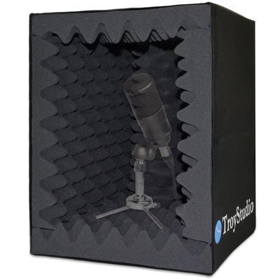 TroyStudio Portable Recording Vocal Booth Soundbox Reflection Filter Microphone Isolation Shield Stand Foam - & - Large, Foldable, Mountable,
