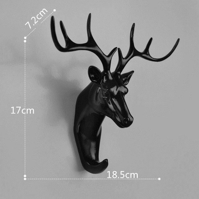 Home Decorate Wall Art Hook Resin Simulation Animal Head Craft Storage Hanger for Clothes Keychain Hat Room Decoration Accessori