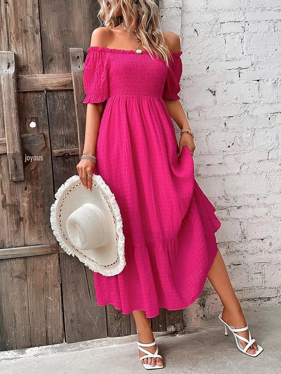 

Летнее облегающее пляжное платье на одно плечо, 2024 Small фуксия