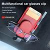 Multifunctional Pu Leather Car Sun Visor Glasses Holder Creative Sunshade Sunglasses Storage Case Magnetic Clip Pen Card Holder