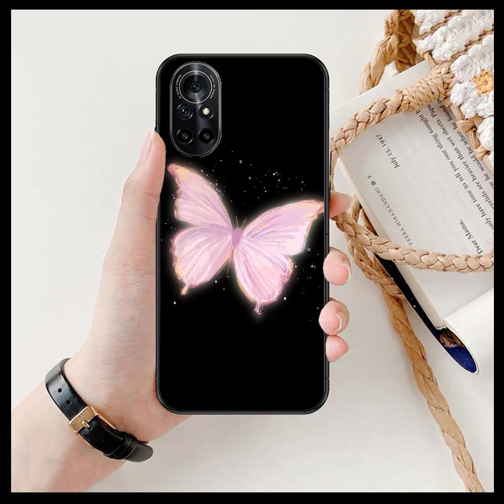 Schöne Schmetterlingsmuster Klare Handyhülle Für Huawei Honor 20 10 9 8A 7 5T X Pro Lite 5G Schwarz Etui Coque Hoesjes Comic Fas