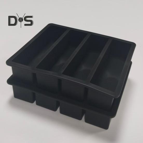 Tavă de bețișoare de gheață din silicon, cu 4 cavități, de calitate alimentară, cu eliberare ușoară, fără BPA, Frigider de vară, bandă lungă de gheață, unt, matriță de presare, accesorii de bucătărie