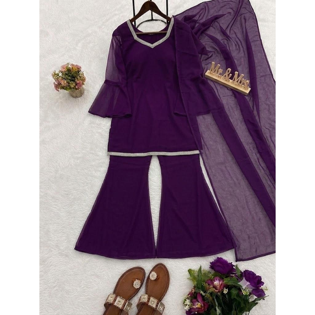 Salwar Kameez Pakistani Indian Wedding Party Wear Bollywood Sharara Palazzo Suit