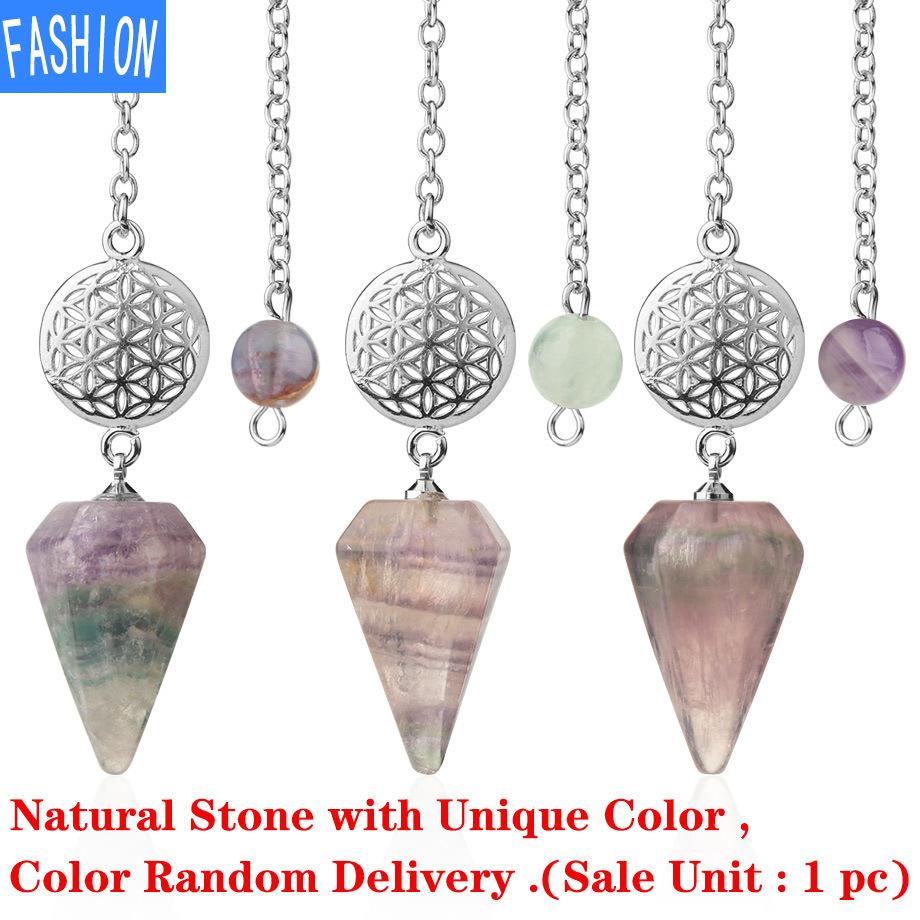 Spirit Pendulum Crystal Semi GEM PENDANT Healing Crystal Point Pendulum Witchcraft Meditation Jewelry