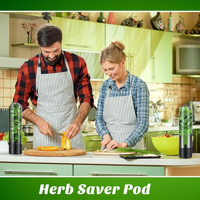 Round Plastic Herb Keeper Fresh-keeping Box for Vegetables and Kitchen Storage