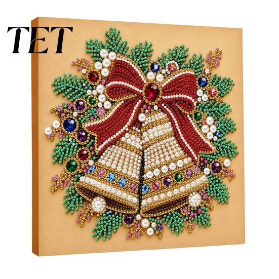 Seasonal Handmade Wall Decor Christmas Faux Pearl Art Kit, DIY Santa Tree Painting Creative Home Decorations 3D Holiday Craft Kit for Adults,