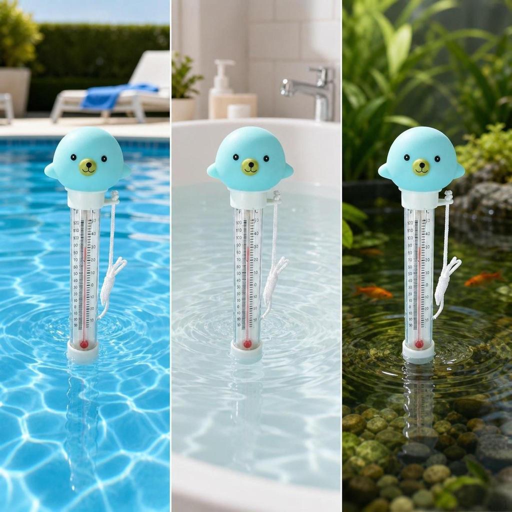 Floating Pool Thermometer Portable Water for Pond Spas Tubs 9x19cm Crab