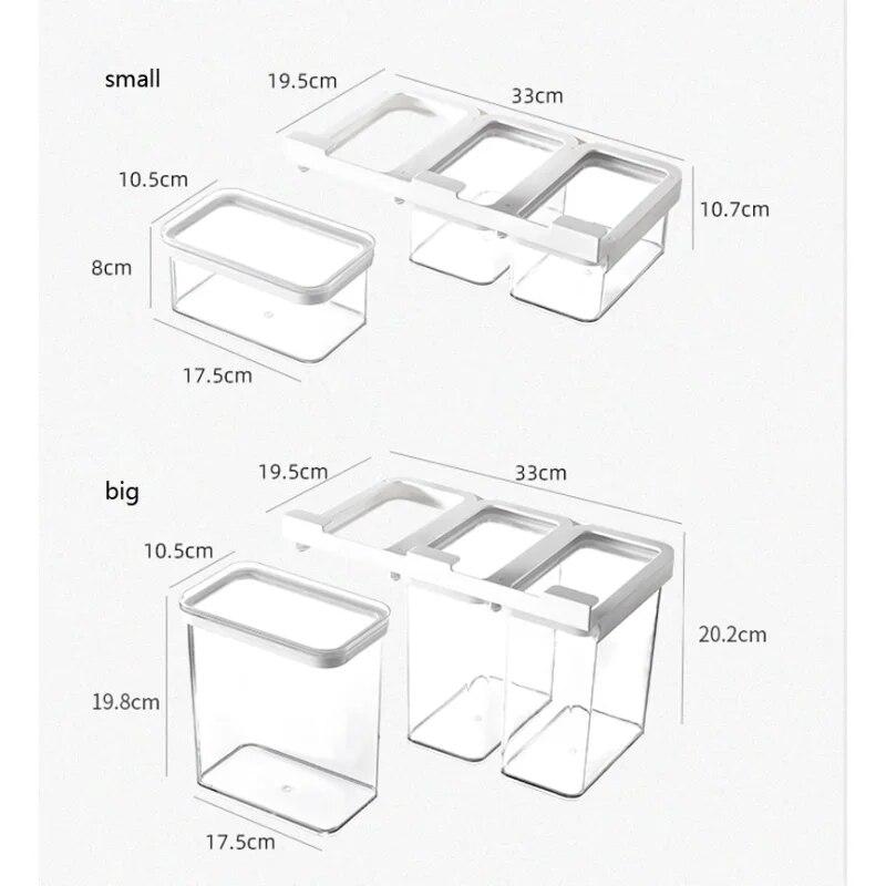 Neuer dehnbarer Organizer, Kühlschrank-Schubladenkorb, ausziehbare, verstellbare Schubladen, Abstandsschicht, Aufbewahrungsregal für Lebensmittel, frisches Getreide, Nüsse