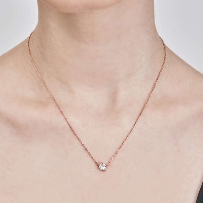 CRANNE Solitaire Cubic 1-Part 3-Part 5-Part Necklace C24NB118