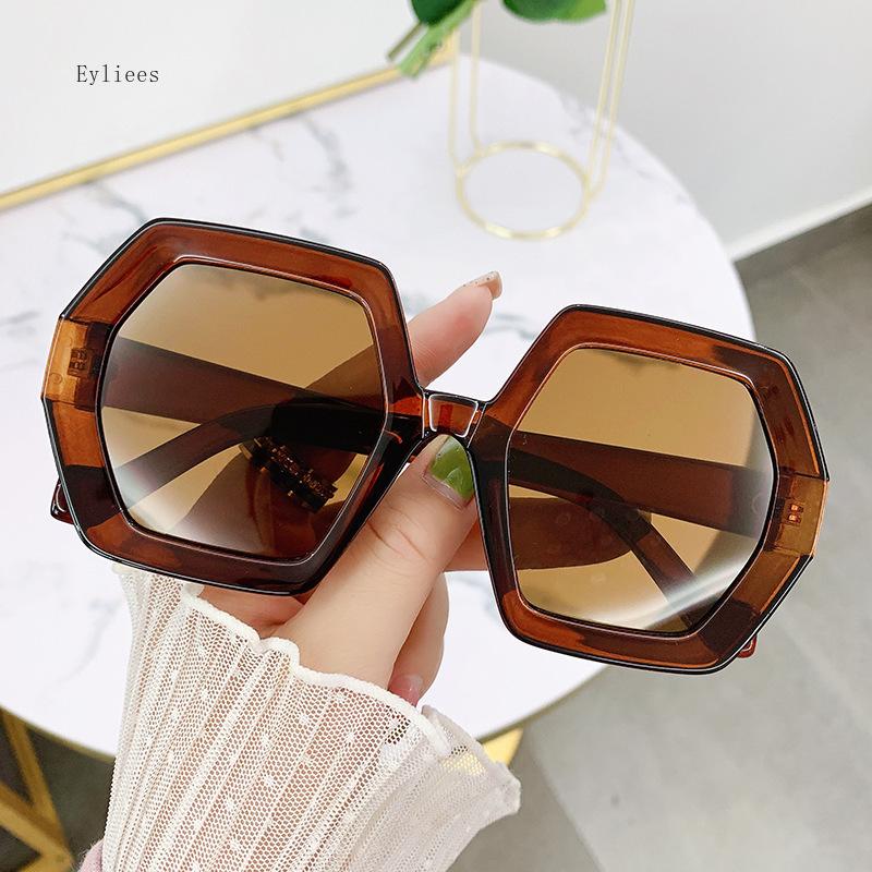 

Retro Polygon Sunglasses - Large Frame Personalized Irregular Simple Fashion For Outdoor Travel And Street Photography Eyewear