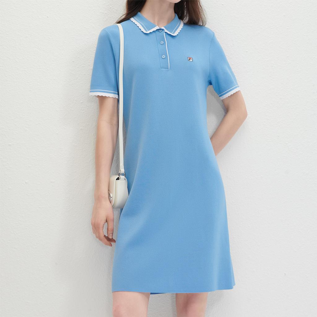 New FILA SS24 Short-Sleeved Dresses Women's Serene Sky Blue F11W421311FBU