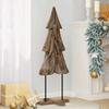 Christmas Tree with Stand Brown 121 Cm Solid Teak Wood