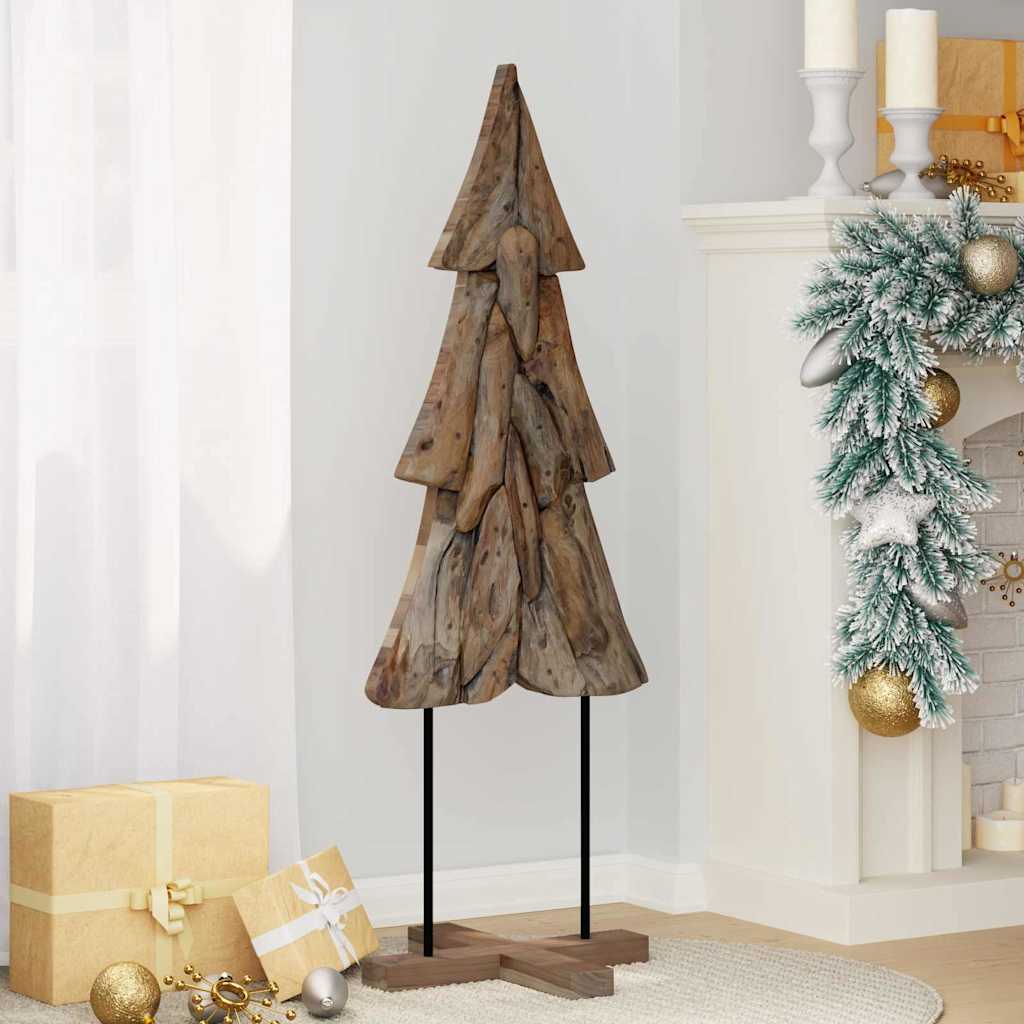 Christmas Tree with Stand Brown 121 Cm Solid Teak Wood