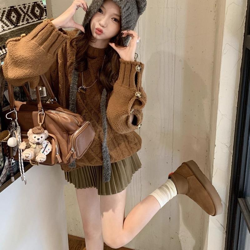 Bird legs~ 2025 autumn and winter new velvet warm small short help thick-soled wool deep boots snow short boots women